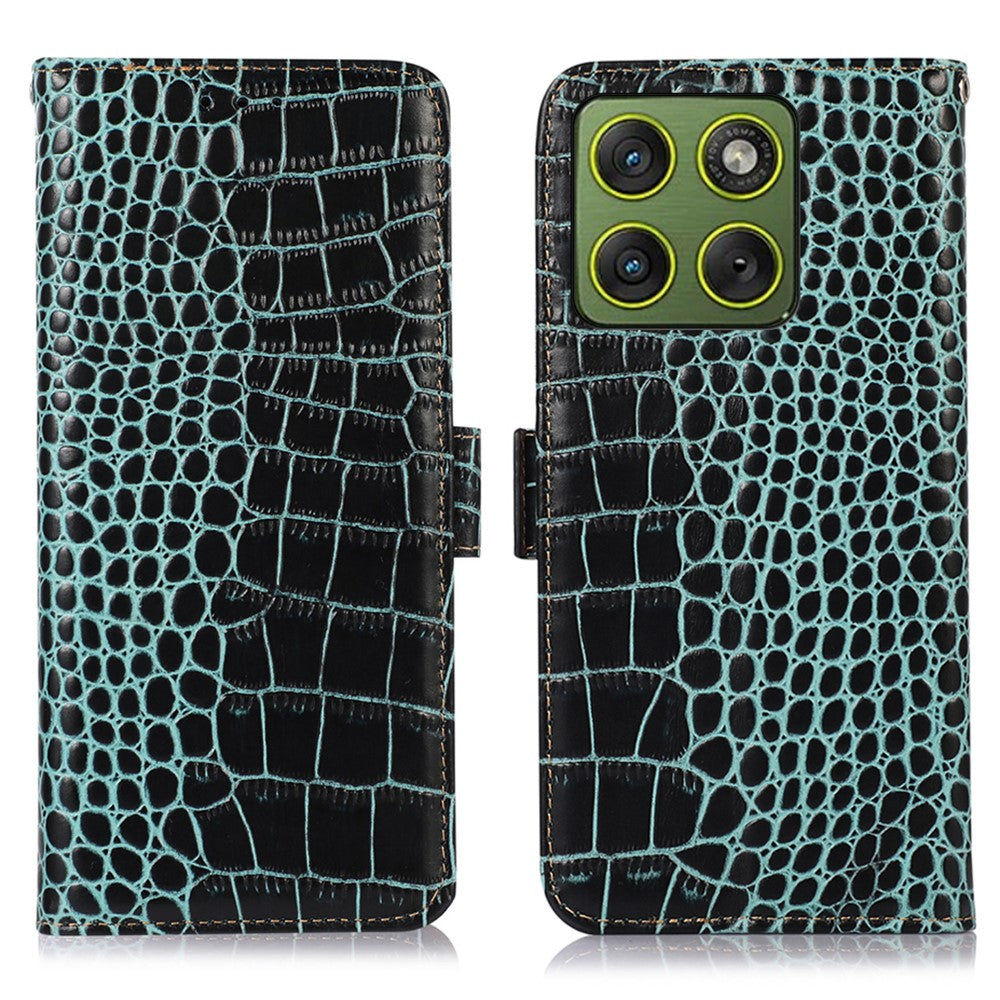 Krokodil-Leder Optik Klapp Hülle/Flip Case für Motorola Edge 70 | ZITOCASES®
