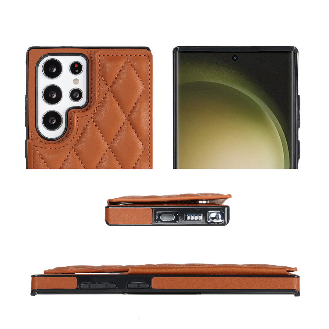 Karierte Kunstleder Kartenfach Hülle/Case für Samsung Galaxy S24, S24 Plus, S24 Ultra, S24 FE, S23 FE, S23, S23 Plus, S23 Ultra, S22, S22 Plus, S22 Ultra, S21 FE, S21, S21 Plus, S21 Ultra, S20, S20 Plus, S20 Ultra, S20 FE, S10, Note 20, 20 Ultra, 10 | ZITOCASES®