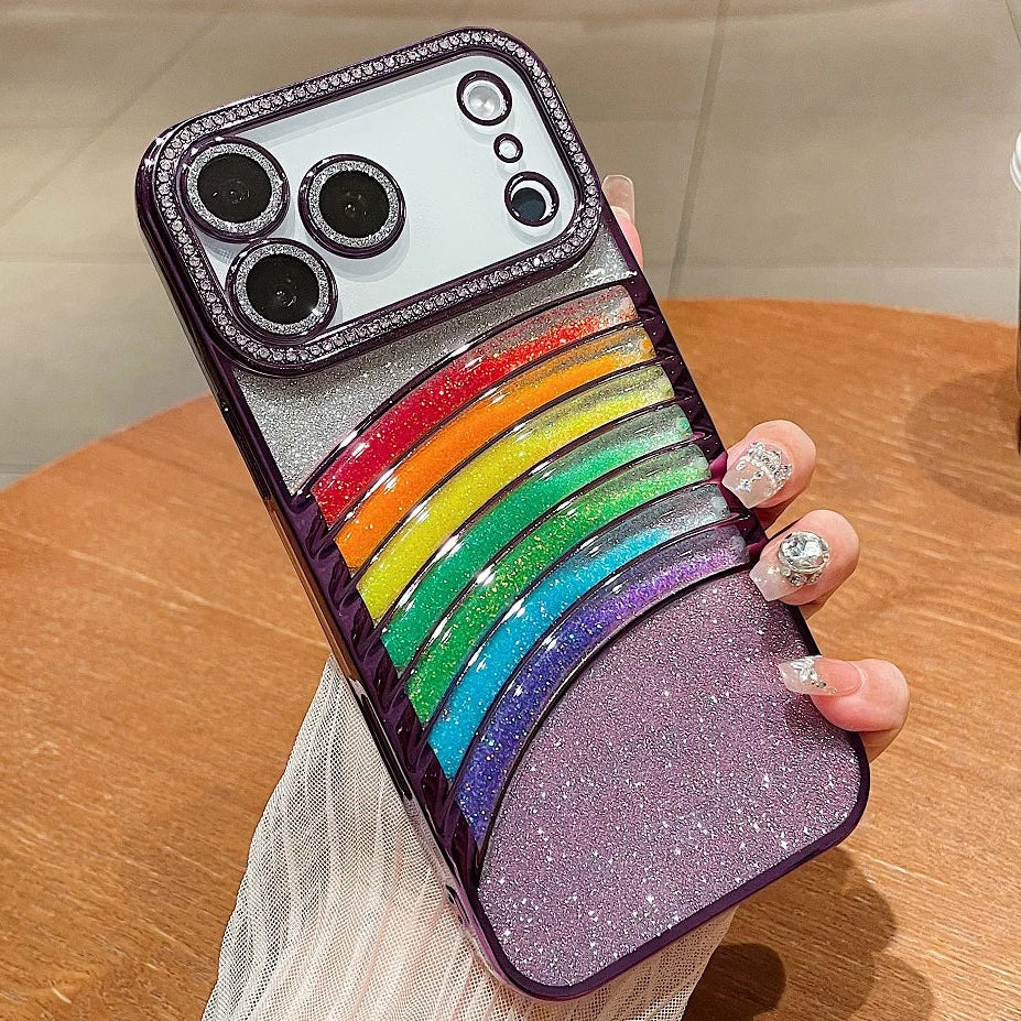 3D Glitzer/Diamant Regenbogen Silikon Hülle/Case für iPhone 17 Pro, 17 Pro Max | ZITOCASES®