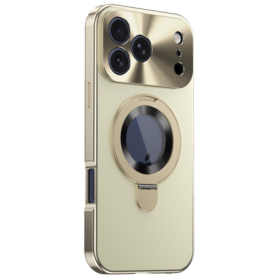 360° MagSafe/Magnet [SICHTSCHUTZ 9H-Glas] Aluminium Vollschutz Hülle/Case mit integriertem Ständer und Kameraabdeckung für iPhone 17 Pro, 17 Pro Max