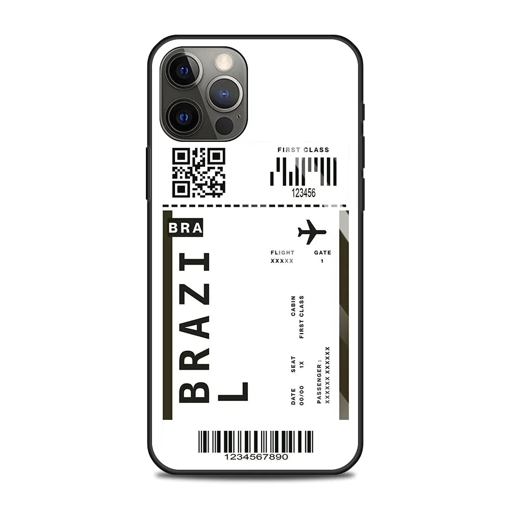 Flugticket/Reise Motiv Panzerglas Hülle/Case für iPhone 16, 15-Serie | ZITOCASES®