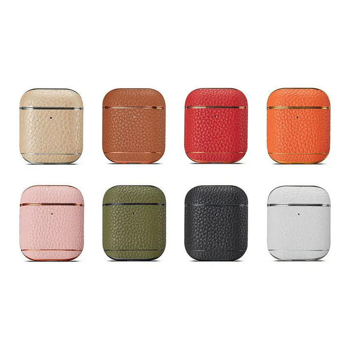 Elegante Kunstleder/Gold Hülle/Case für AirPods 1, 2, 3, 4 | ZITOCASES®