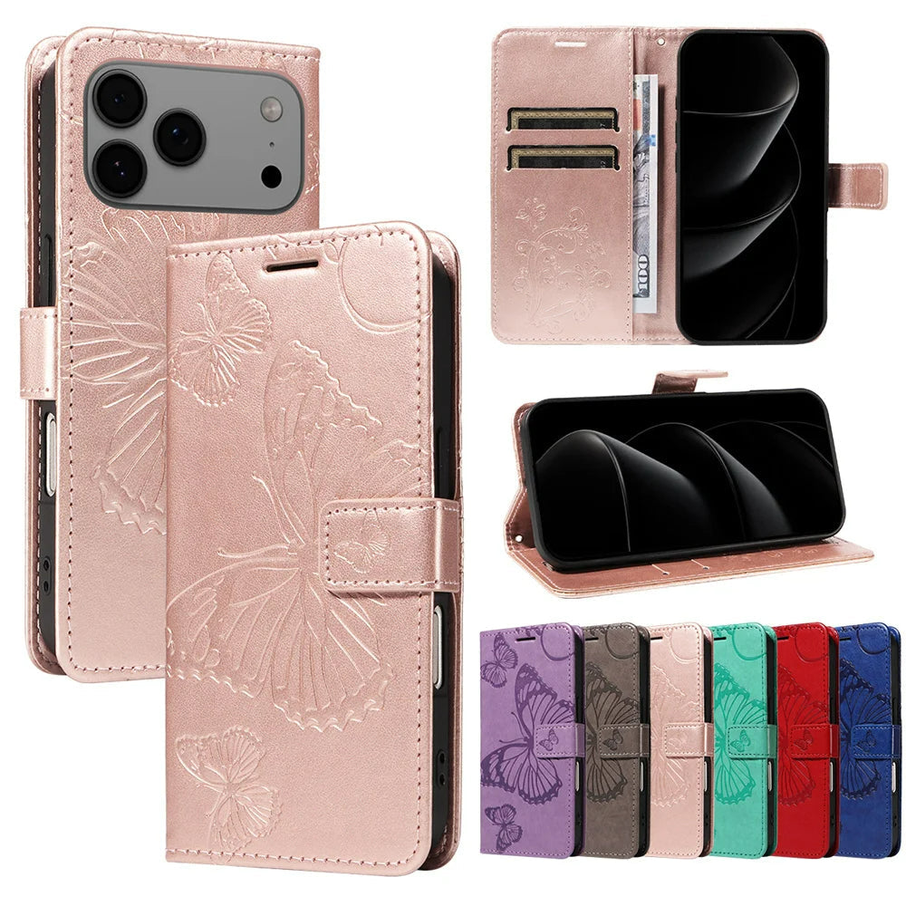 Schmetterling Motiv Kunstleder Klapp Hülle/Flip Case für iPhone 17 Pro, 17 Pro Max | ZITOCASES®