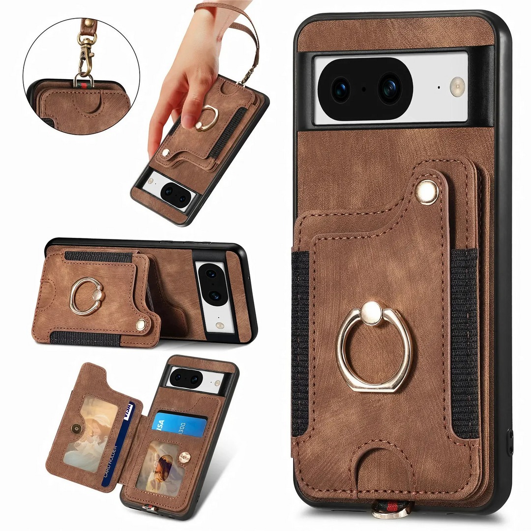 Wildleder Optik Kartenfach Hülle/Case inkl. Ring für Google Pixel 9, 8-Serie | ZITOCASES®