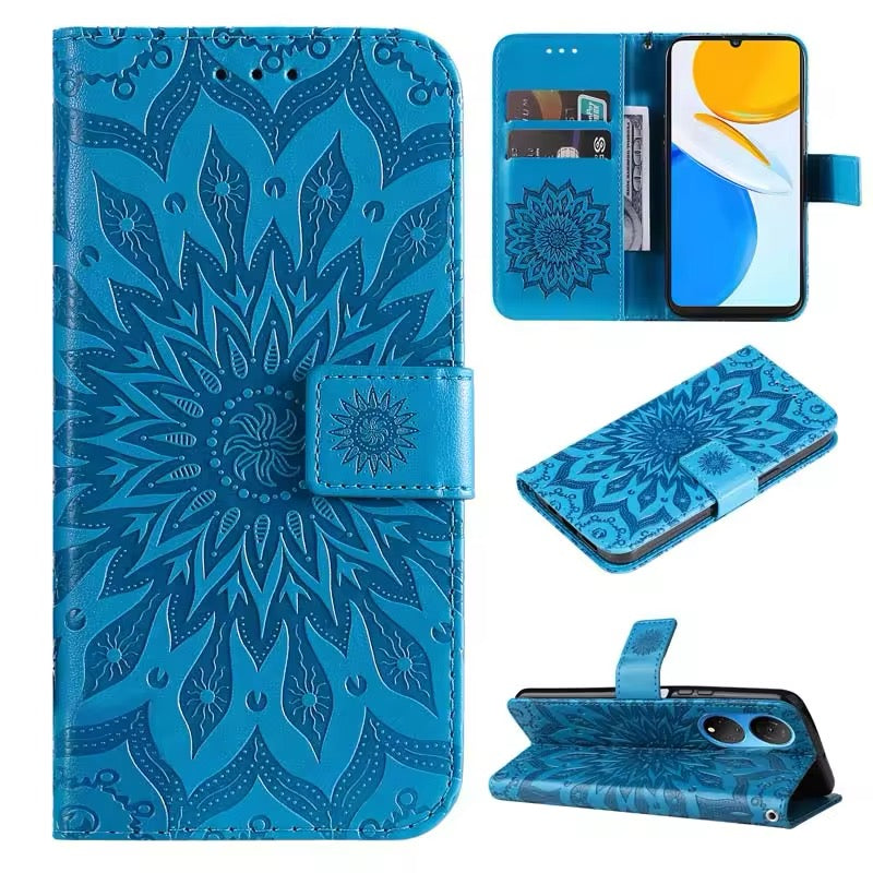 Mandala-Blumen Kunstleder Klapp Hülle/Flip Case für Honor Magic 7, 6, 5, 4-Serie | ZITOCASES®