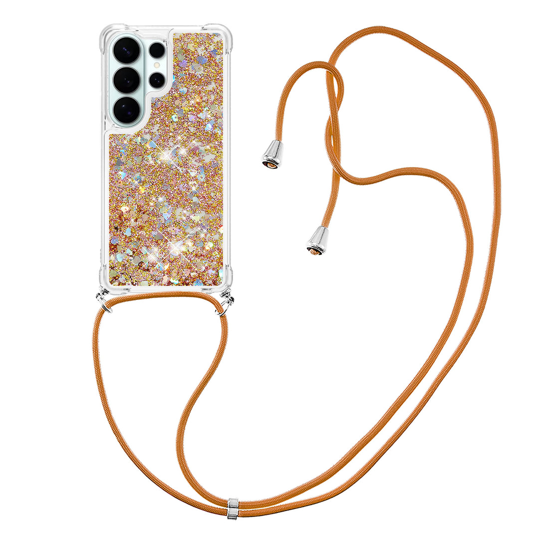 Liquid Schwimmende Glitzer Flakes Hülle/Case zum Umhängen (inkl. Kordel) für Samsung Galaxy S26, S26 Plus, S26 Ultra | ZITOCASES®