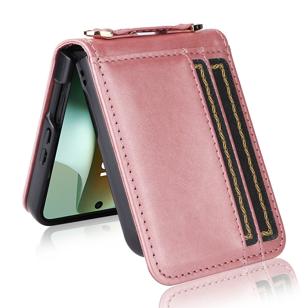 Kunstleder/Kartenfach Hülle/Case zum Umhängen (Inkl. Gurt) für Motorola Razr 70, 70 Plus, 70 Ultra