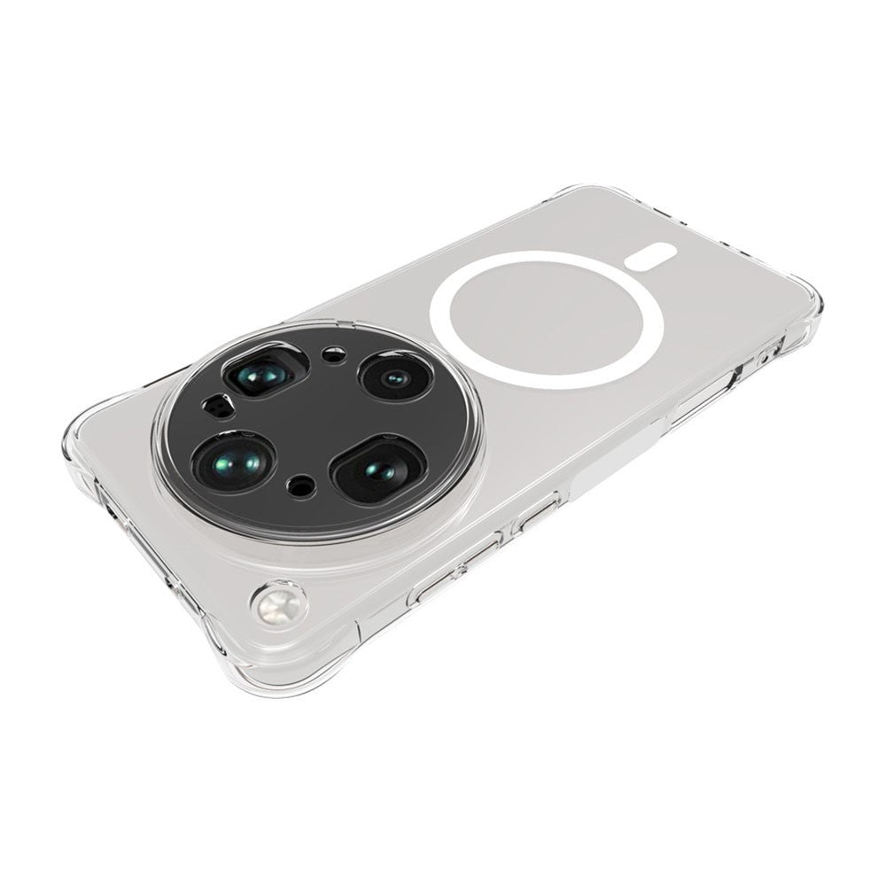 Transparente Airbag MagSafe/Magnet Silikon Hülle/Case für Oppo Find X9 Ultra