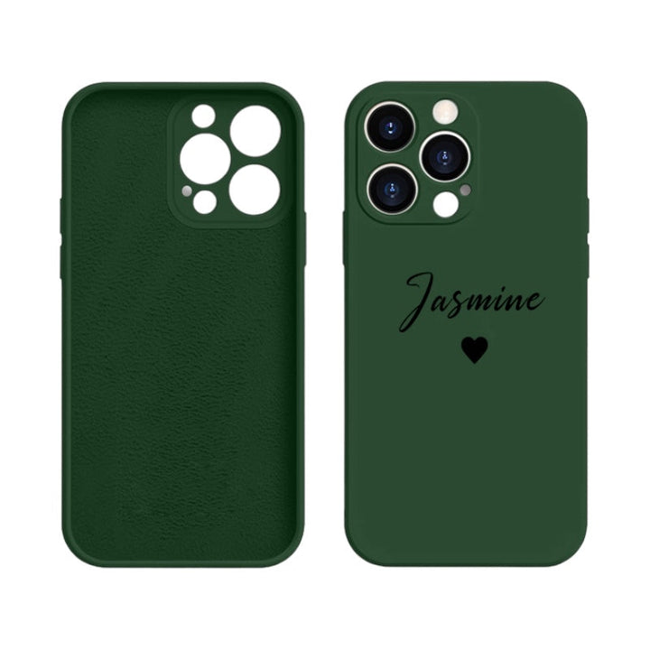 Personalisierte Silikon/Herz Hülle/Case mit individuellem Namen/Wort für iPhone 16-Serie | ZITOCASES®