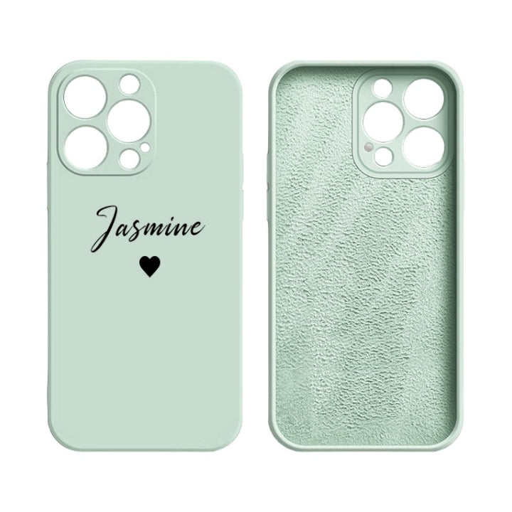 Personalisierte Silikon/Herz Hülle/Case mit individuellem Namen/Wort für iPhone 16-Serie | ZITOCASES®