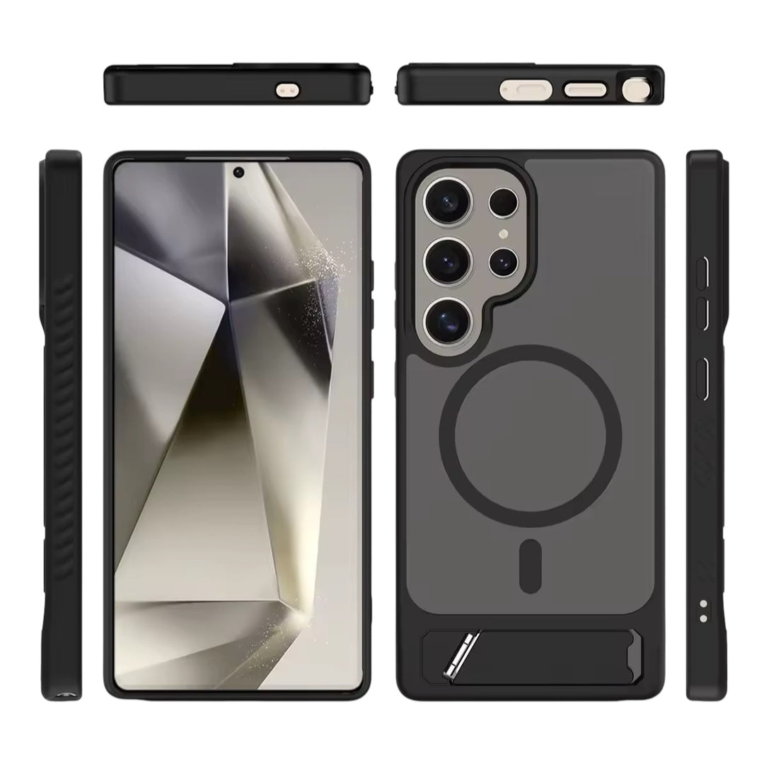 Transparente/Matte MagSafe/Magnet Plastik Hülle/Case inkl. Ständer/Auflage für Samsung Galaxy Note, S25, S24-Serie | ZITOCASES®