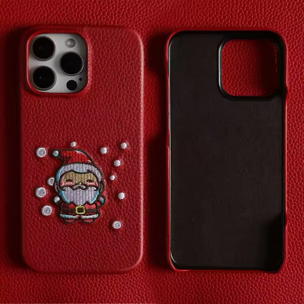 Weihnachtsmann/Nikolaus Motiv Kunstleder Hülle/Case für iPhone 16, 16 Plus, 16 Pro, 16 Pro Max, 16e, 15, 15 Plus, 15 Pro, 15 Pro Max, 14, 14 Plus, 14 Pro, 14 Pro Max, 13, 13 Pro, 13 Pro Max, 13 Mini, 12, 12 Pro, 12 Pro Max, 12 Mini, SE, 11 | ZITOCASES®