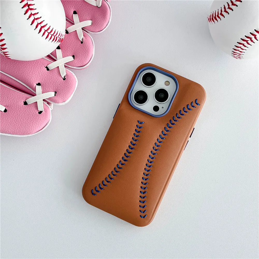 Baseball Design Kunstleder Hülle/Case für iPhone 14, 13, 12-Serie | ZITOCASES®