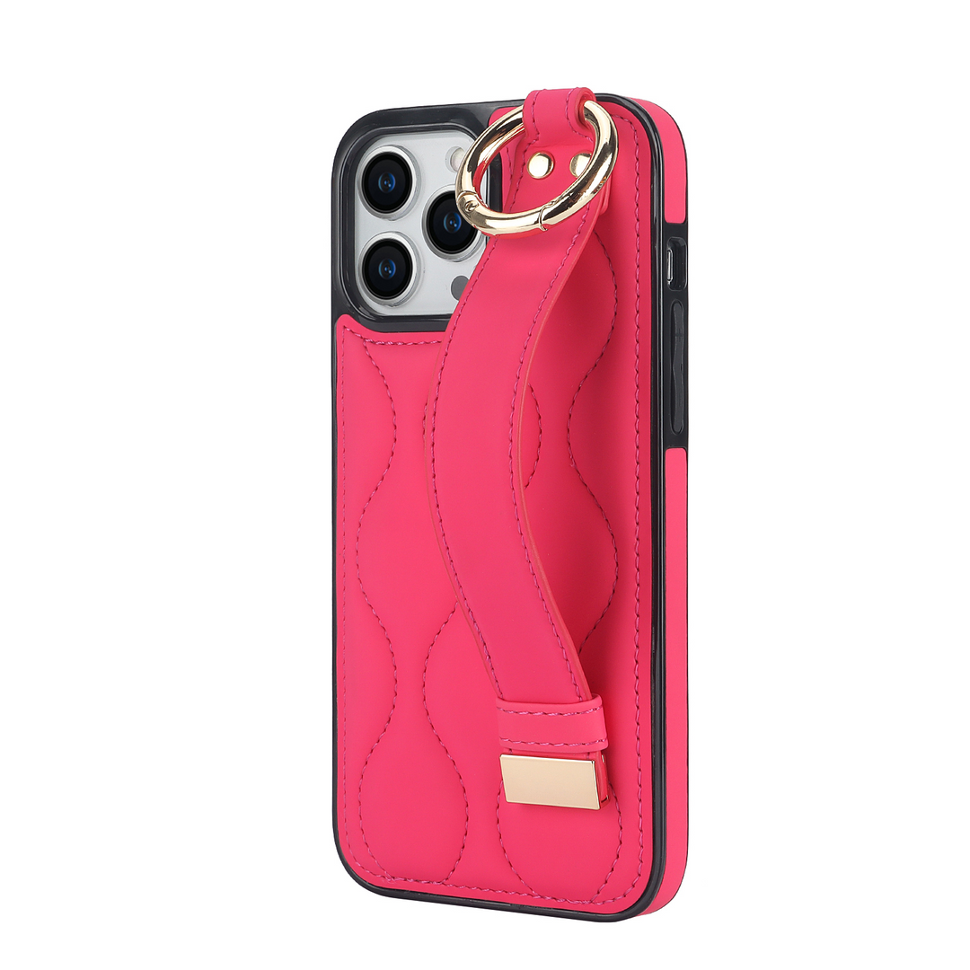 Kunstleder/Polster Wellen Hülle/Case inkl. Halteband für iPhone 16, 16 Plus, 16 Pro, 16 Pro Max, 16e, 15, 15 Plus, 15 Pro, 15 Pro Max, 14, 14 Plus, 14 Pro, 14 Pro Max, 13, 13 Pro, 13 Pro Max, 13 Mini, 12, 12 Pro, 12 Pro Max, 12 Mini, SE, 11, 11 Pro | ZITOCASES®