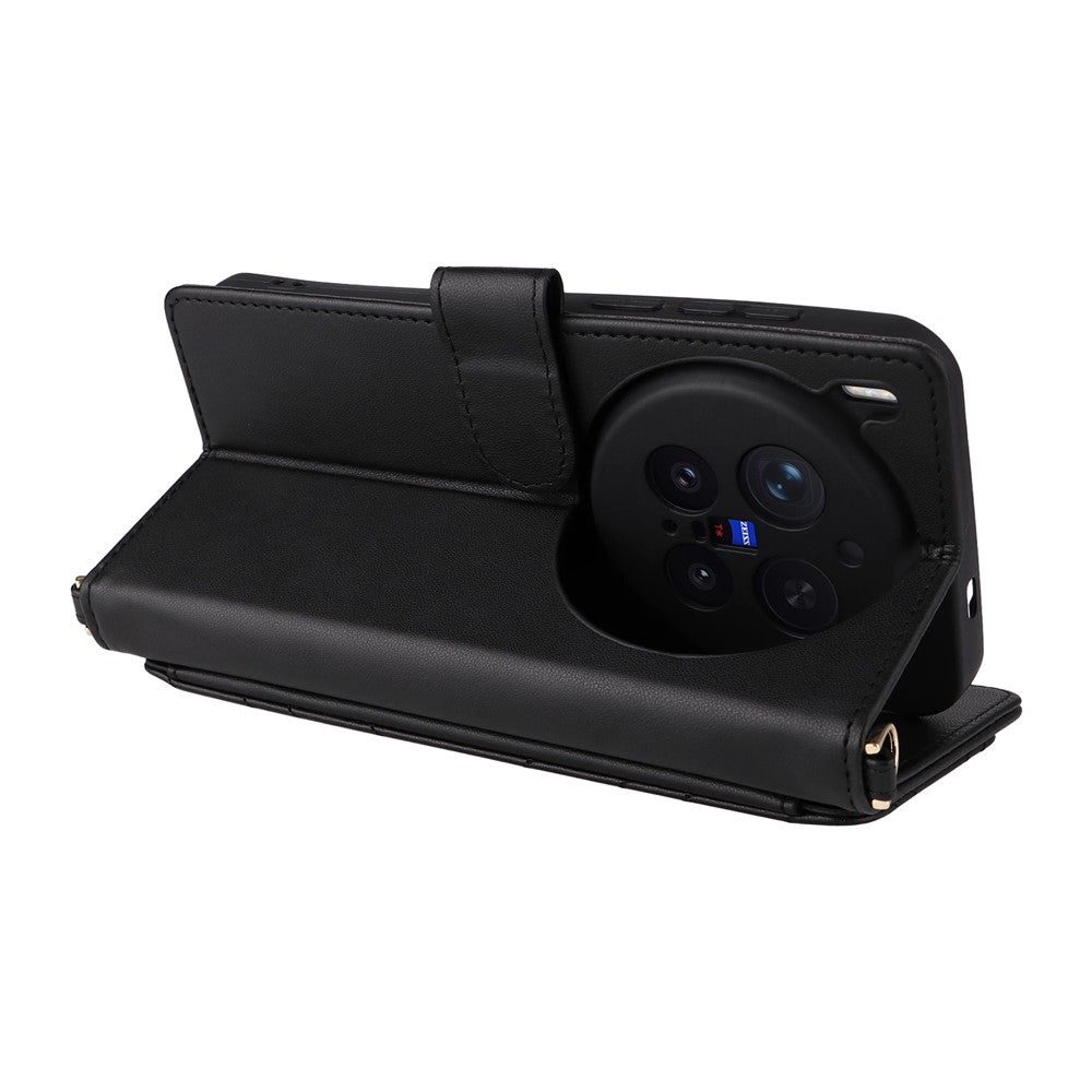 Karierte Kunstleder Brieftaschen Hülle/Case für Vivo X300, X300 Pro