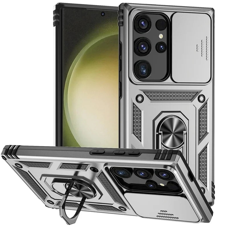 Outdoor Magnet Hülle/Case mit verschiebbarer Kameraabdeckung für Samsung Galaxy S26, S26 Plus, S26 Ultra