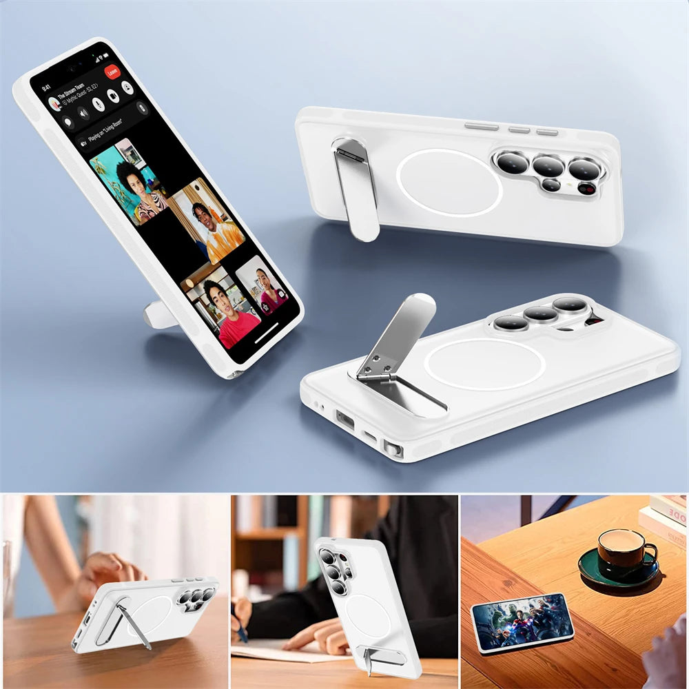 Bunte/Matte MagSafe/Magnet Plastik Hülle/Case mit integriertem Ständer für Samsung Galaxy S26, S26 Plus, S26 Ultra | ZITOCASES®