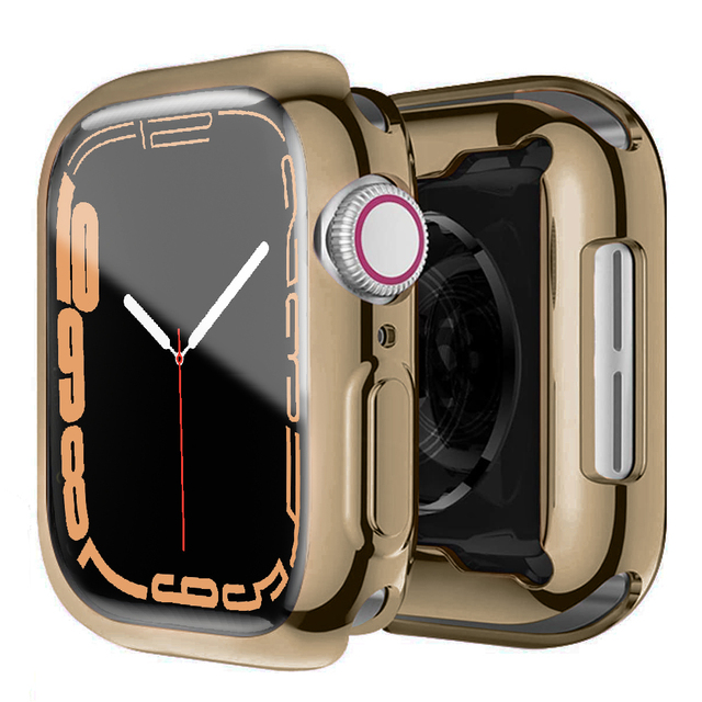 Transparente/Chrom Silikon Vollschutz Hülle/Case für Apple Watch Series 10, 9, 8, 7, 6, 5, 4, 3, 2, 1, SE, Ultra | ZITOCASES®