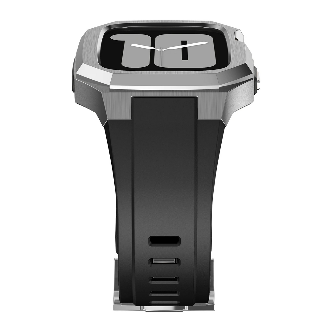 Kantige Edelstahl 2-in-1 Luxus-Gehäuse Hülle/Case inkl. Silikon Armband für Apple Watch Series 10, 9, 8, 7, 6, 5, 4, 3, 2, 1, SE, Ultra | ZITOCASES®