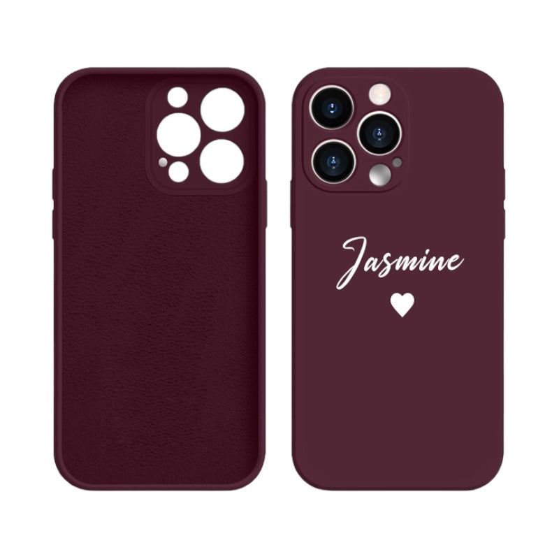 Personalisierte Silikon/Herz Hülle/Case mit individuellem Namen/Wort für iPhone 13, 12-Serie | ZITOCASES®