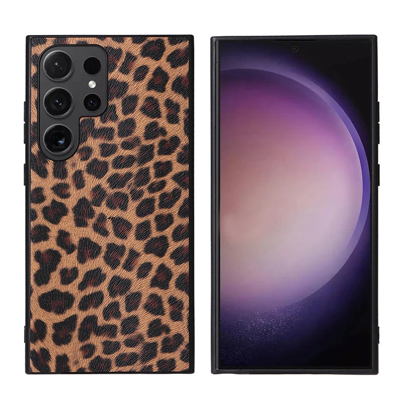 Kunstleder Leopard/Schlangen-Leder Optik Hülle/Case für Samsung Galaxy S26, S26 Plus, S26 Ultra