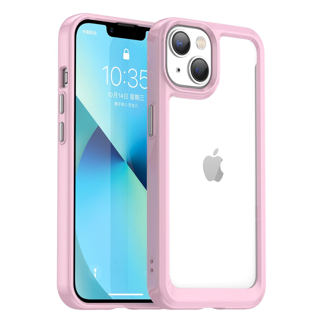 Transparente Silikon/Plastik Hülle/Case mit buntem Rahmen für iPhone 16, 15-Serie | ZITOCASES®