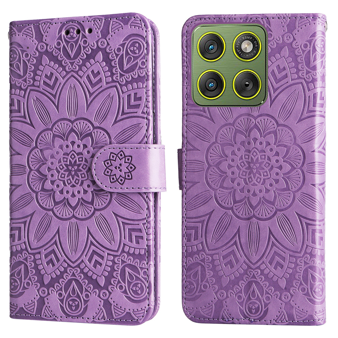 Mandala-Blumen Kunstleder Klapp Hülle/Flip Case für Motorola Edge 70 | ZITOCASES®