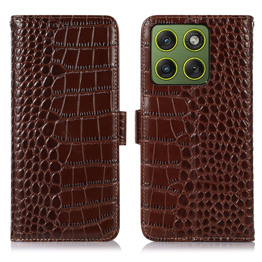 Krokodil-Leder Optik Klapp Hülle/Flip Case für Motorola Edge 70 | ZITOCASES®