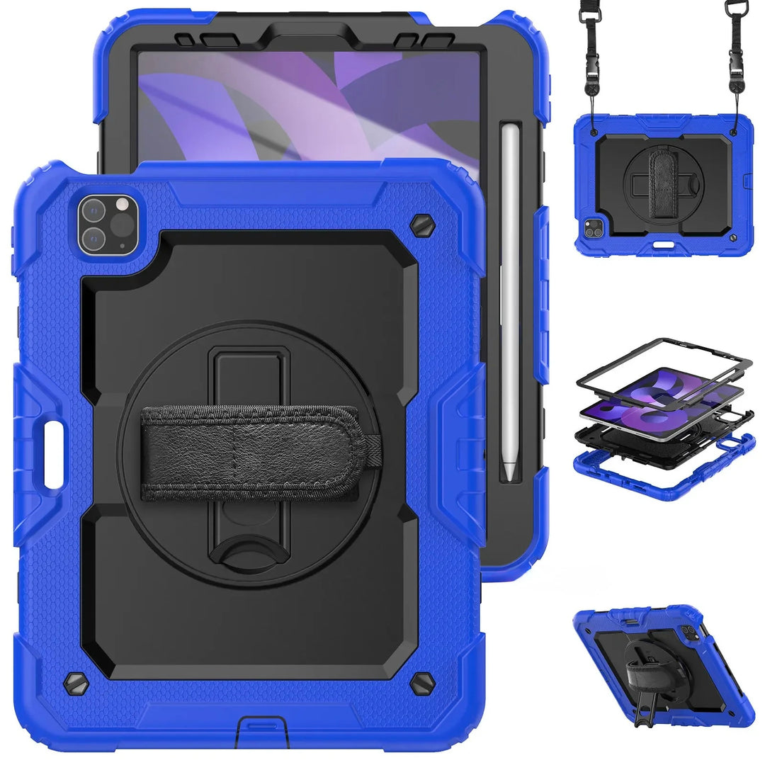 Vierteilige Outdoor/Airbag Vollschutz Hülle/Case inkl. Gurt und Halteband für iPad, Mini, Pro, Air | ZITOCASES®