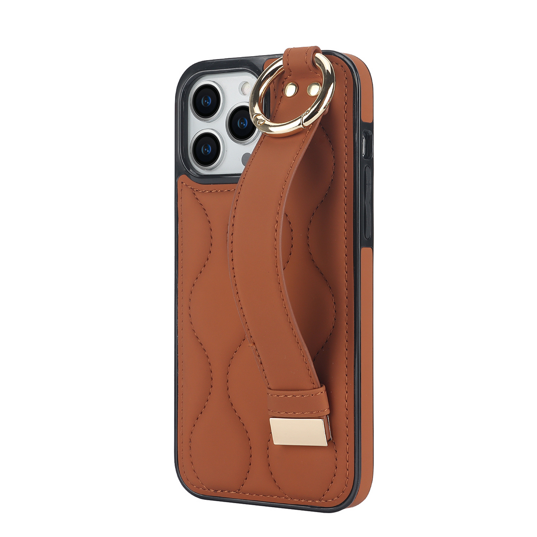 Kunstleder/Polster Wellen Hülle/Case inkl. Halteband für iPhone 16, 16 Plus, 16 Pro, 16 Pro Max, 16e, 15, 15 Plus, 15 Pro, 15 Pro Max, 14, 14 Plus, 14 Pro, 14 Pro Max, 13, 13 Pro, 13 Pro Max, 13 Mini, 12, 12 Pro, 12 Pro Max, 12 Mini, SE, 11, 11 Pro | ZITOCASES®