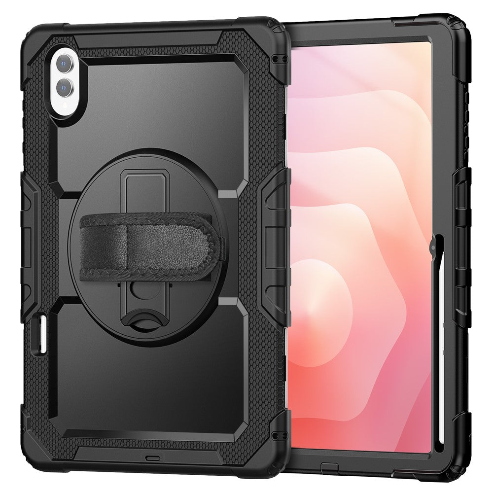Dreiteilige Outdoor/Airbag Hülle/Case inkl. Gurt und Halteband für Samsung Galaxy Tab S11 Ultra, S11, S10 Ultra, S10 Plus, S10 FE Plus, S10 FE, S10 Lite