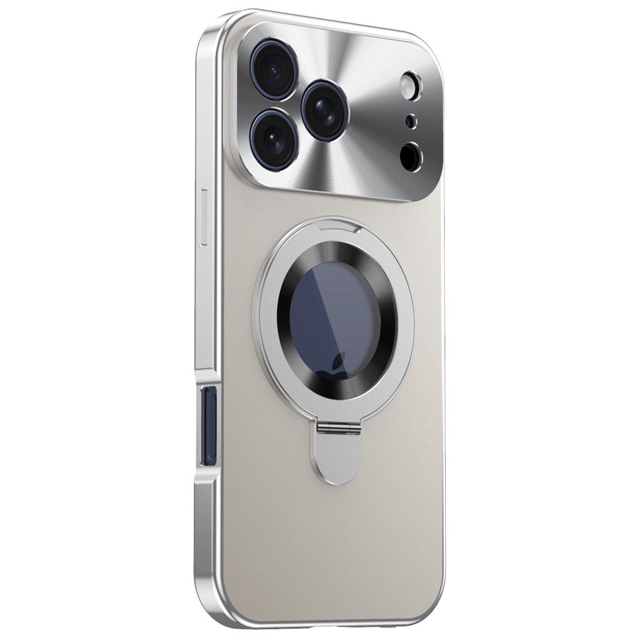 360° MagSafe/Magnet [SICHTSCHUTZ 9H-Glas] Aluminium Vollschutz Hülle/Case mit integriertem Ständer und Kameraabdeckung für iPhone 17 Pro, 17 Pro Max