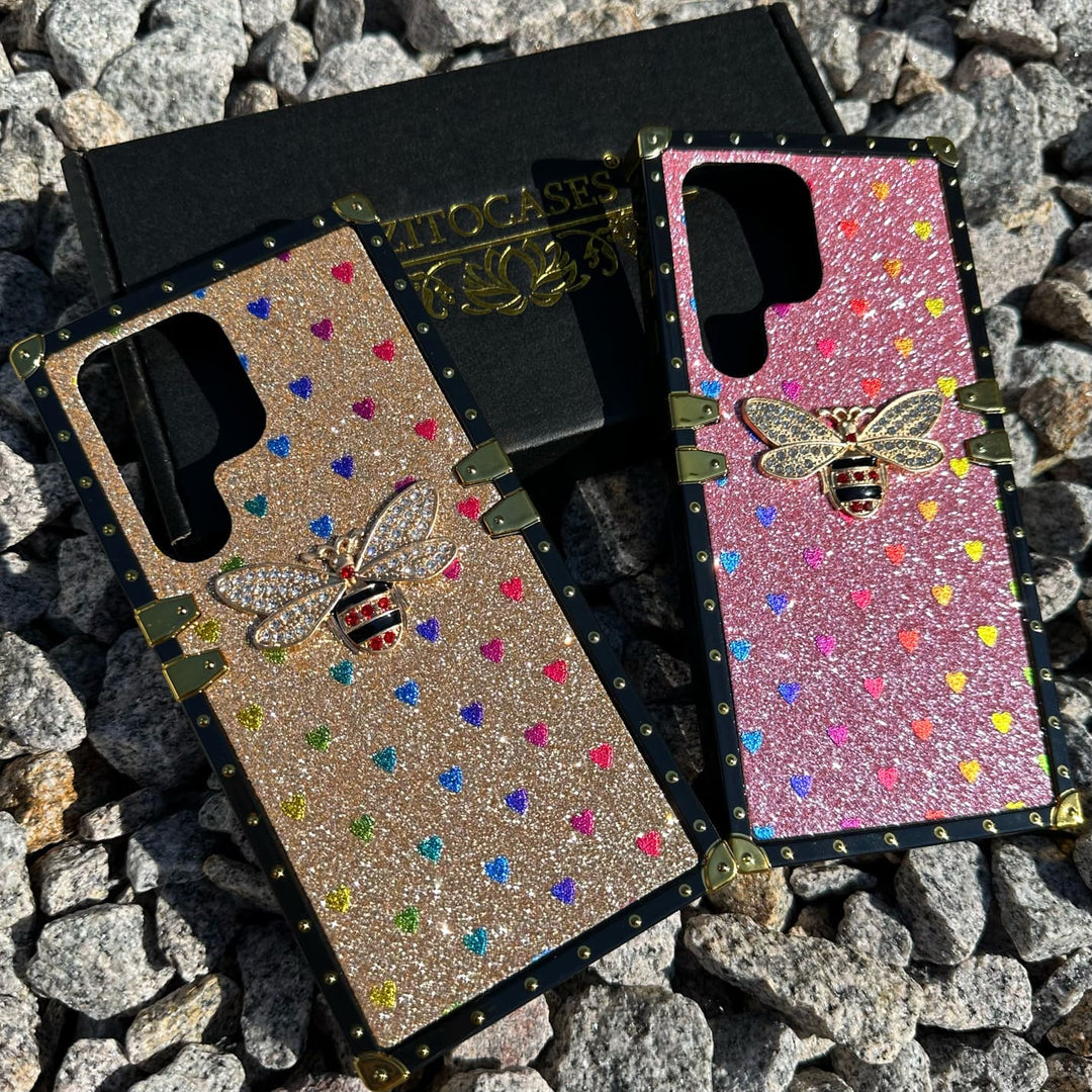 Luxus Bienen/Diamanten Plastik Hülle/Case verschiedene Farben für Samsung Galaxy S25, S25 Plus, S25 Ultra, S24, S24 Plus, S24 Ultra, S24 FE, S23 FE, S23, S23 Plus, S23 Ultra, S22, S22 Plus, S22 Ultra, S21 FE, S21, S21 Plus | ZITOCASES®