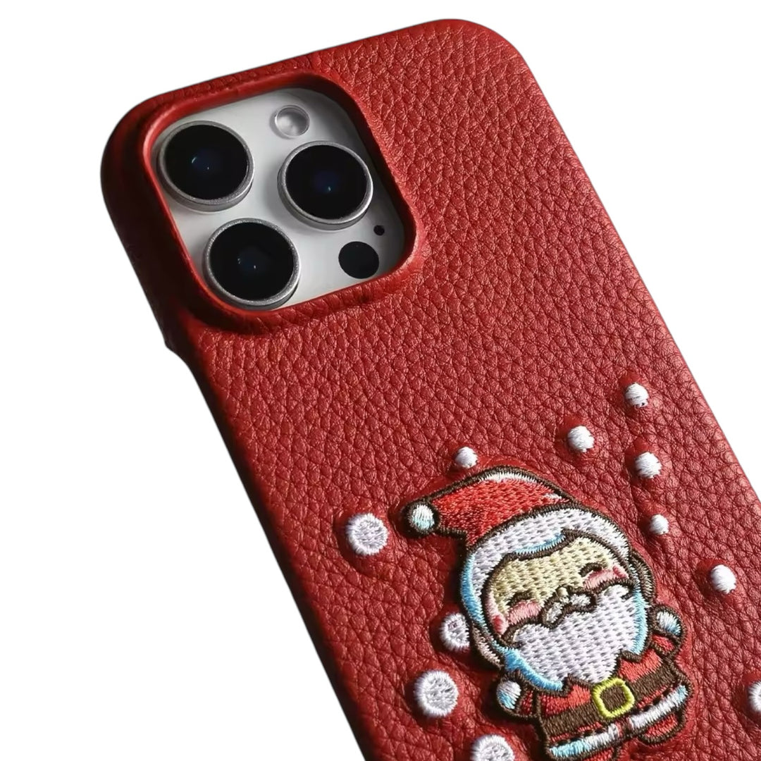 Weihnachtsmann/Nikolaus Motiv Kunstleder Hülle/Case für iPhone 16, 16 Plus, 16 Pro, 16 Pro Max, 16e, 15, 15 Plus, 15 Pro, 15 Pro Max, 14, 14 Plus, 14 Pro, 14 Pro Max, 13, 13 Pro, 13 Pro Max, 13 Mini, 12, 12 Pro, 12 Pro Max, 12 Mini, SE, 11 | ZITOCASES®