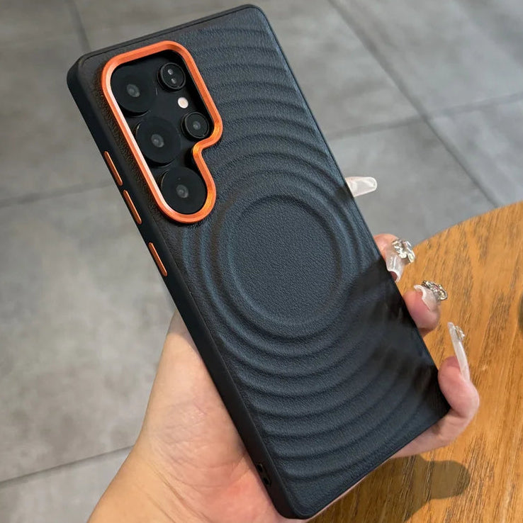 Wellen/Kunstleder Optik MagSafe/Magnet Hülle/Case für Samsung Galaxy S26, S26 Plus, S26 Ultra | ZITOCASES®