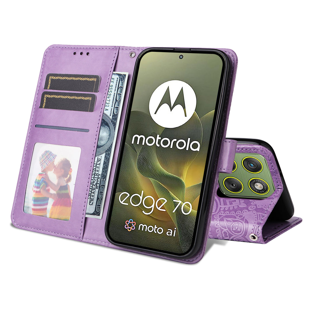 Mandala-Blumen Kunstleder Klapp Hülle/Flip Case für Motorola Edge 70 | ZITOCASES®