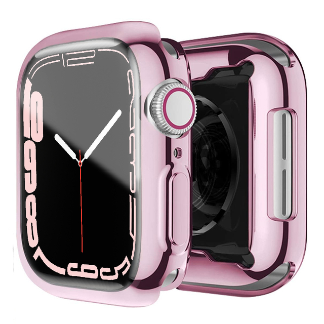 Transparente/Chrom Silikon Vollschutz Hülle/Case für Apple Watch Series 10, 9, 8, 7, 6, 5, 4, 3, 2, 1, SE, Ultra | ZITOCASES®