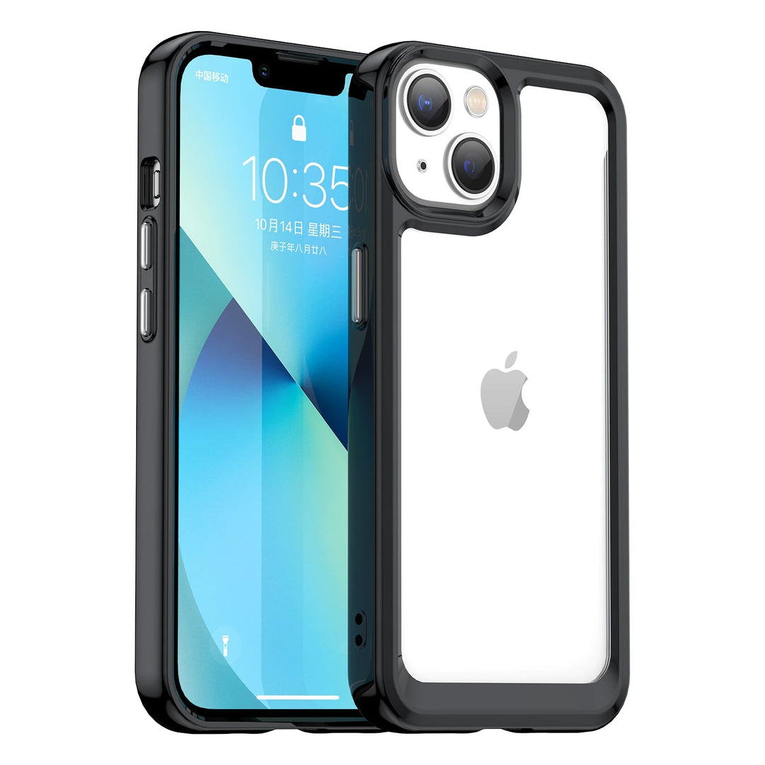 Transparente Silikon/Plastik Hülle/Case mit buntem Rahmen für iPhone 16, 15-Serie | ZITOCASES®