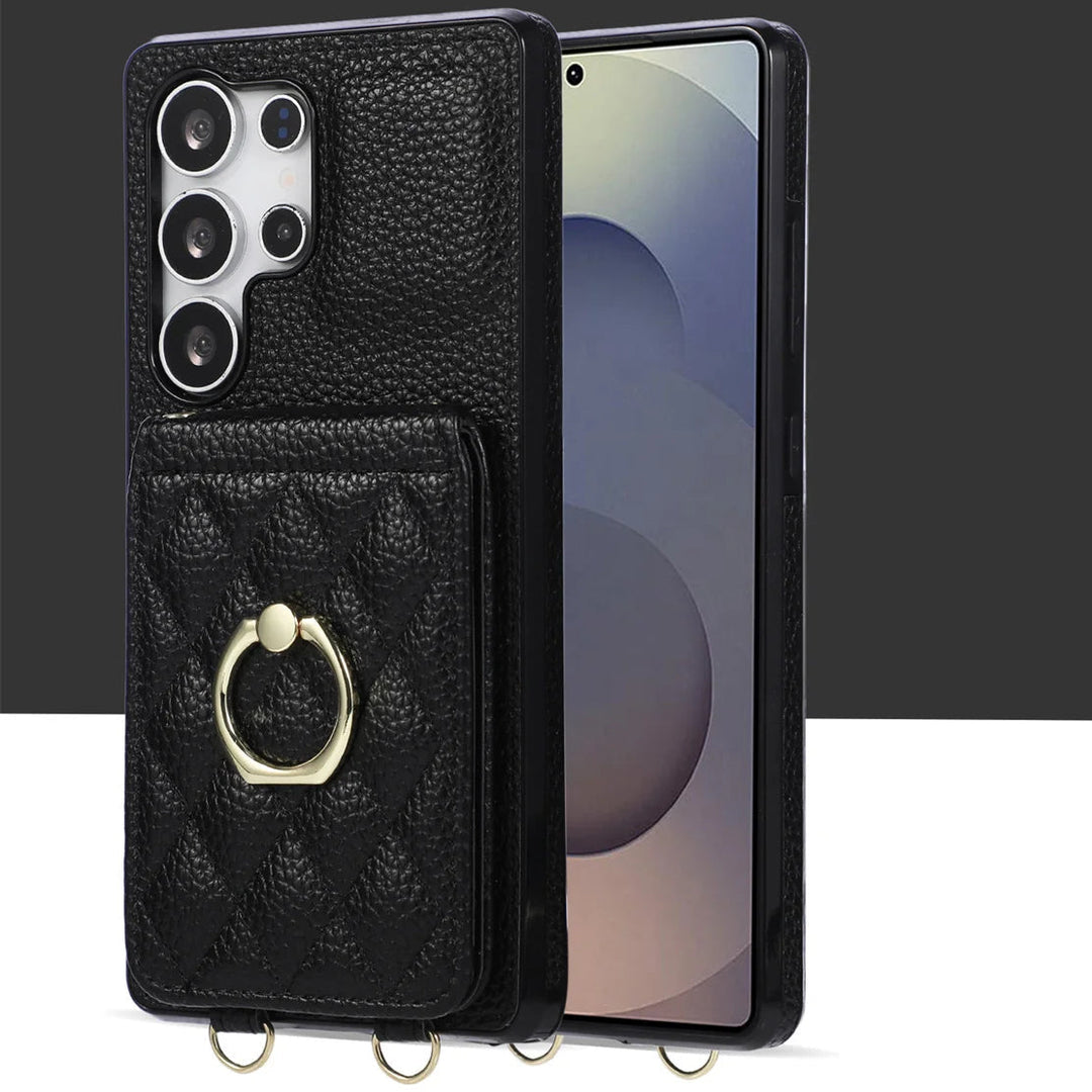 Kunstleder/Kartenfach Hülle/Case zum Umhängen (Inkl. Gurt) für Samsung Galaxy S26, S26 Plus, S26 Ultra