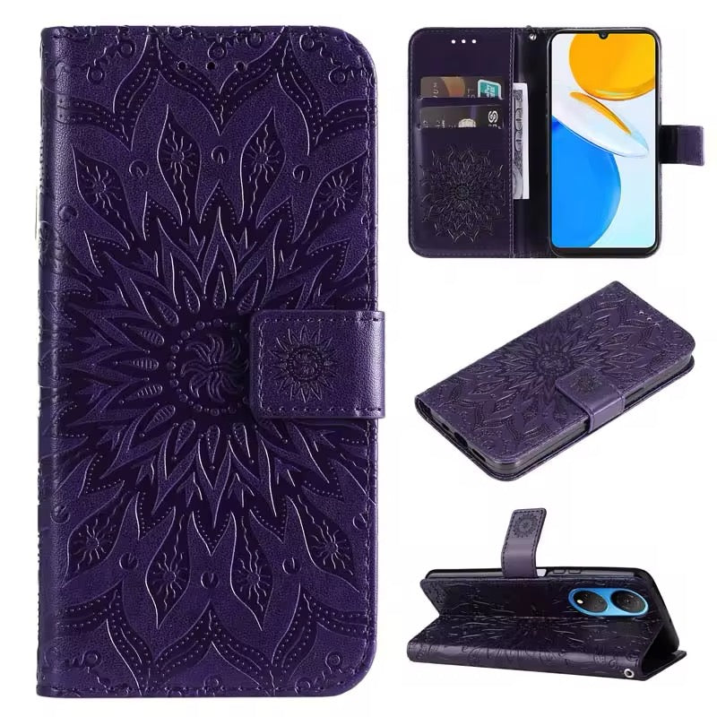 Mandala-Blumen Kunstleder Klapp Hülle/Flip Case für Honor Magic 6, 5, 4-Serie | ZITOCASES®