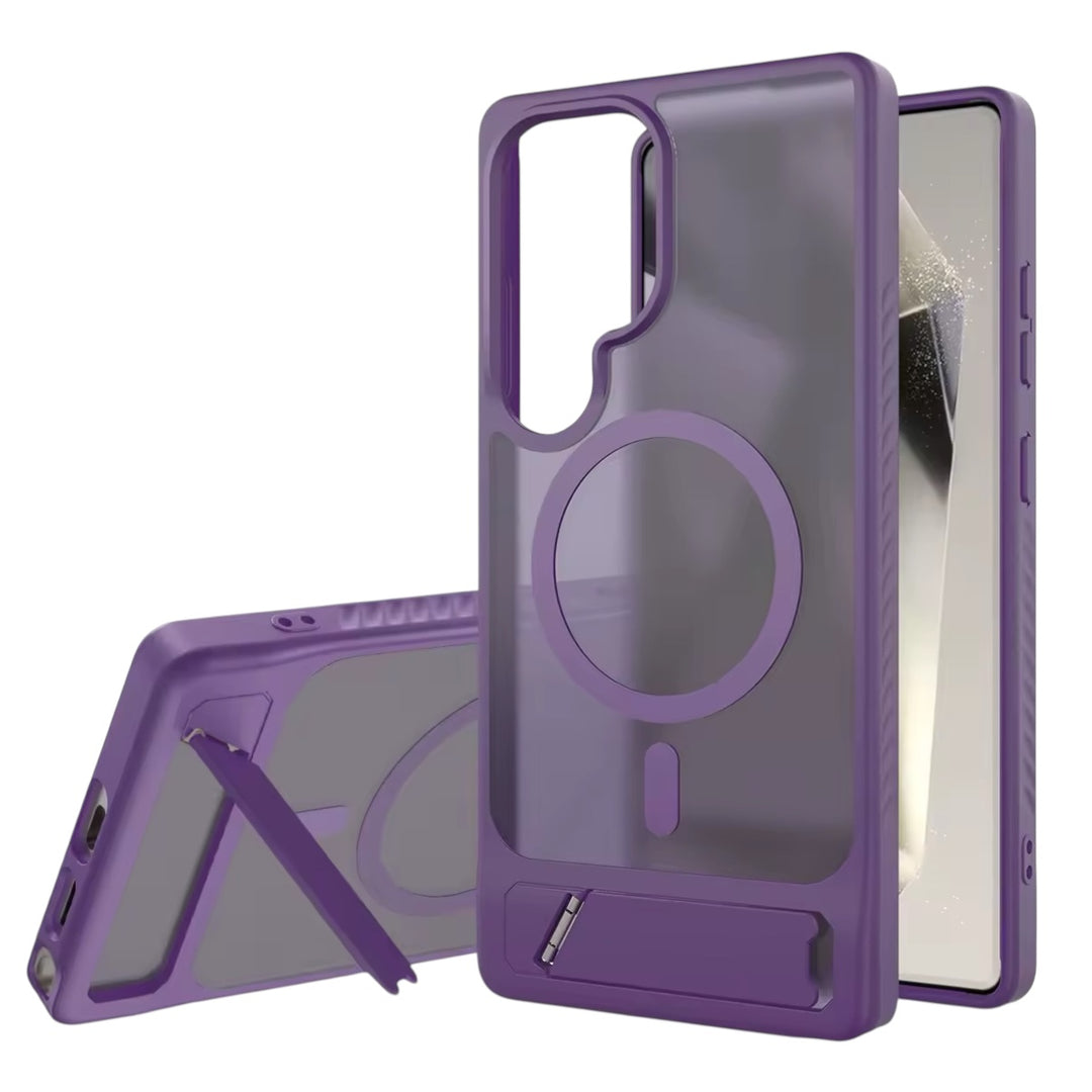 Transparente/Matte MagSafe/Magnet Plastik Hülle/Case inkl. Ständer/Auflage für Samsung Galaxy S26, S26 Plus, S26 Ultra