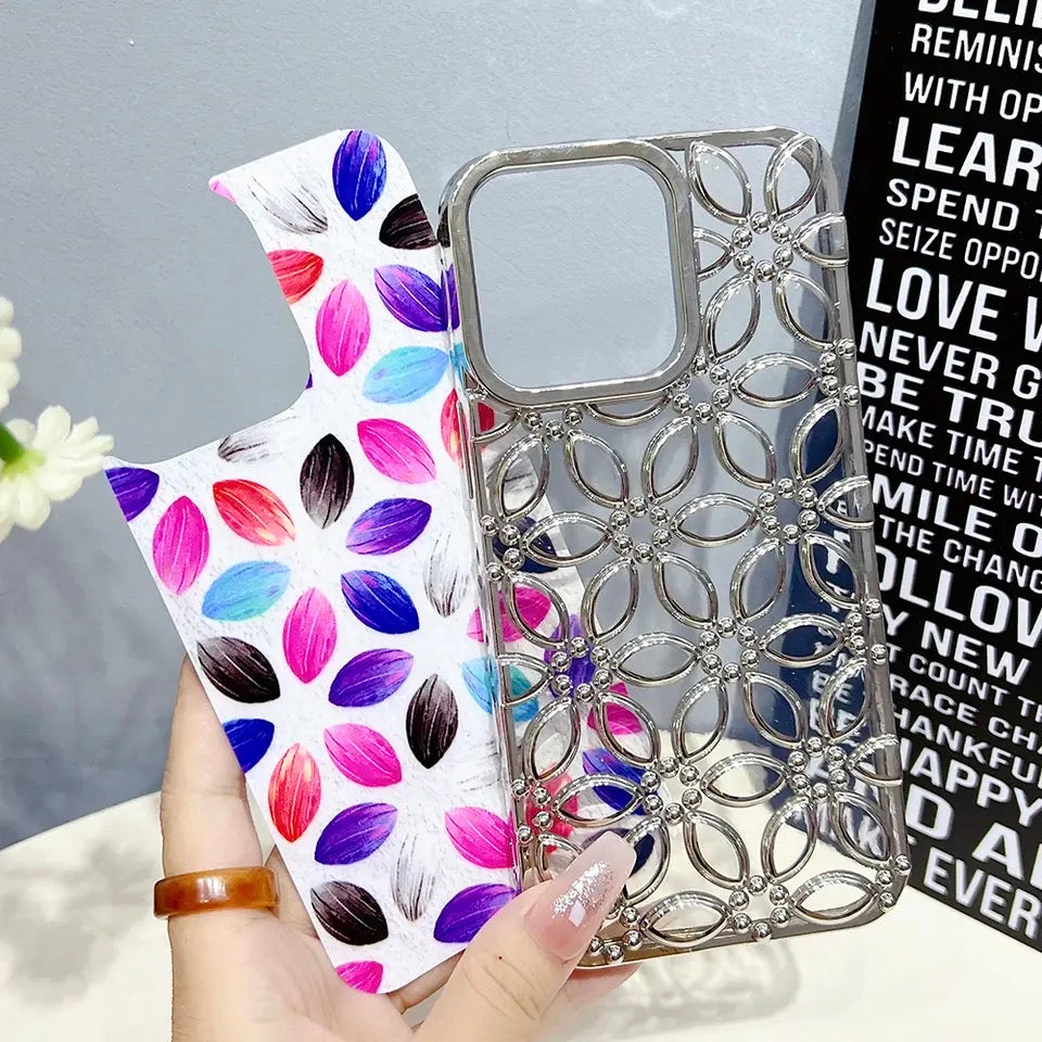 3D Blumen Motiv Hochglanz/Chrom Hülle/Case für iPhone 16, 15, 14, 13-Serie | ZITOCASES®