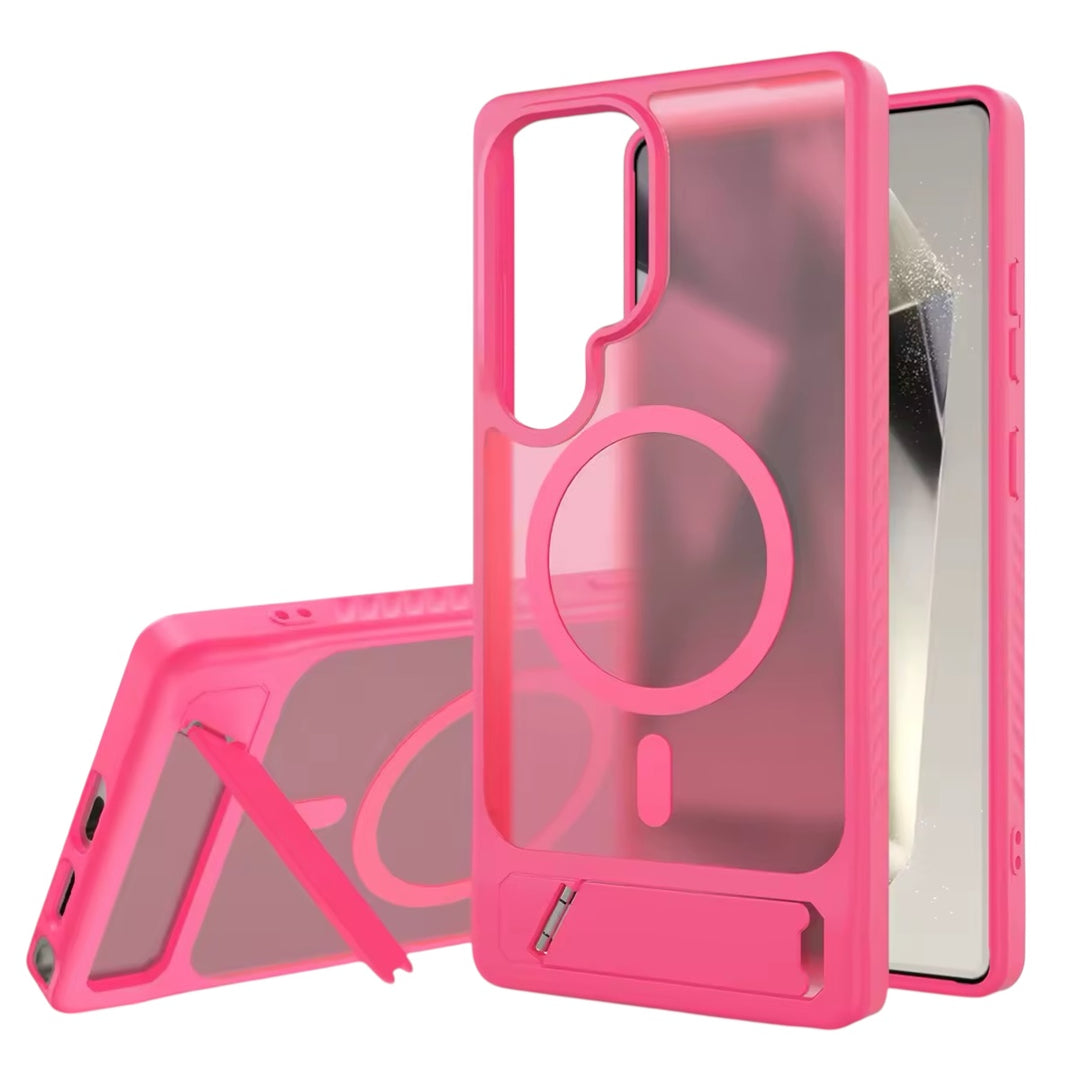 Transparente/Matte MagSafe/Magnet Plastik Hülle/Case inkl. Ständer/Auflage für Samsung Galaxy Note, S25, S24-Serie | ZITOCASES®