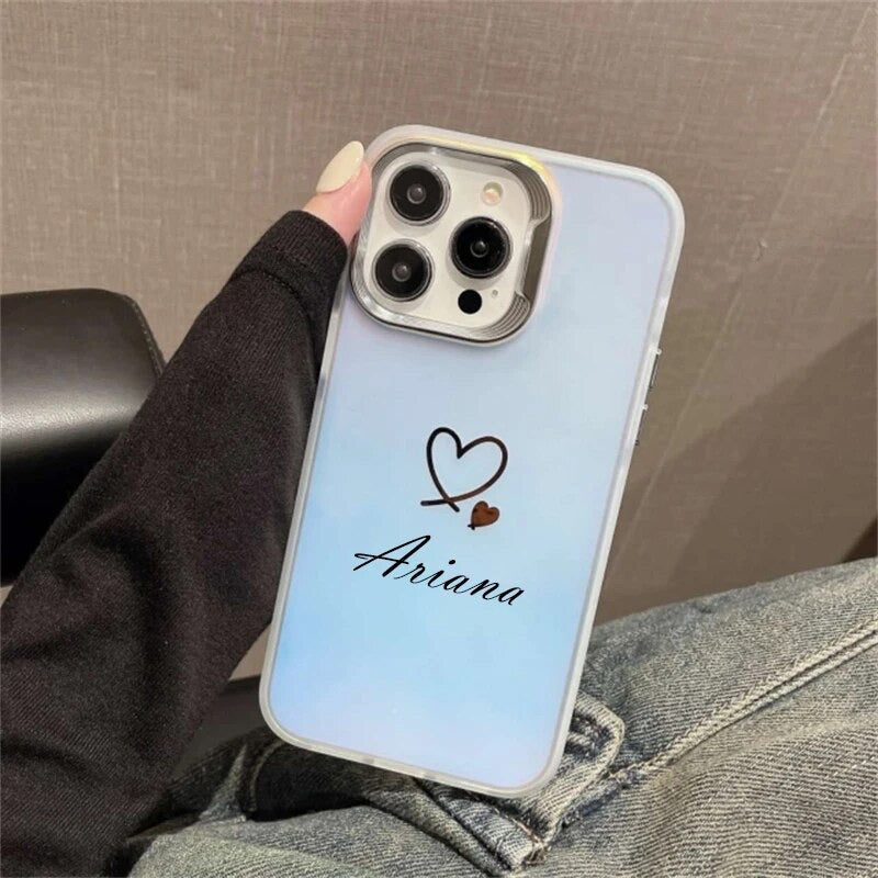 Personalisierte Laser/Herz Silikon Hülle/Case mit individuellem Namen/Wort für iPhone 16-Serie | ZITOCASES®