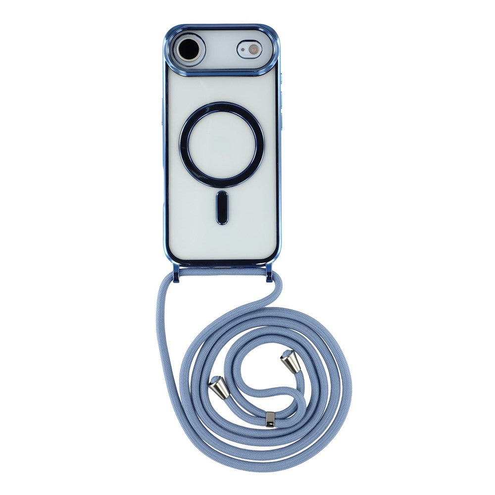 Transparente/Chrom MagSafe/Magnet Silikon Hülle/Case zum Umhängen (inkl. Kordel) für iPhone Air | ZITOCASES®