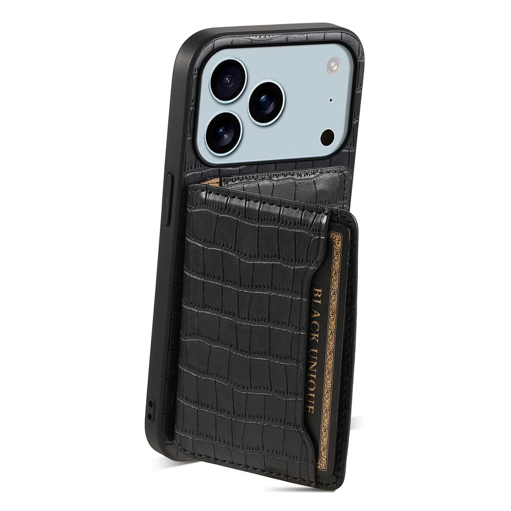 Krokodil-Leder Optik Hülle/Case mit Kartenfach und integriertem Ständer für iPhone 17 Pro, 17 Pro Max | ZITOCASES®