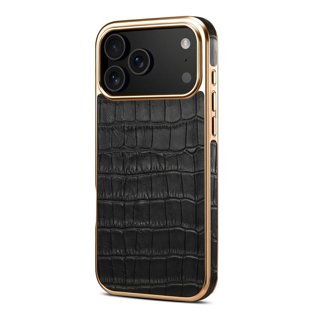 Gold/Chrom Krokodil-Leder Optik Hülle/Case für iPhone 17 Pro, 17 Pro Max | ZITOCASES®