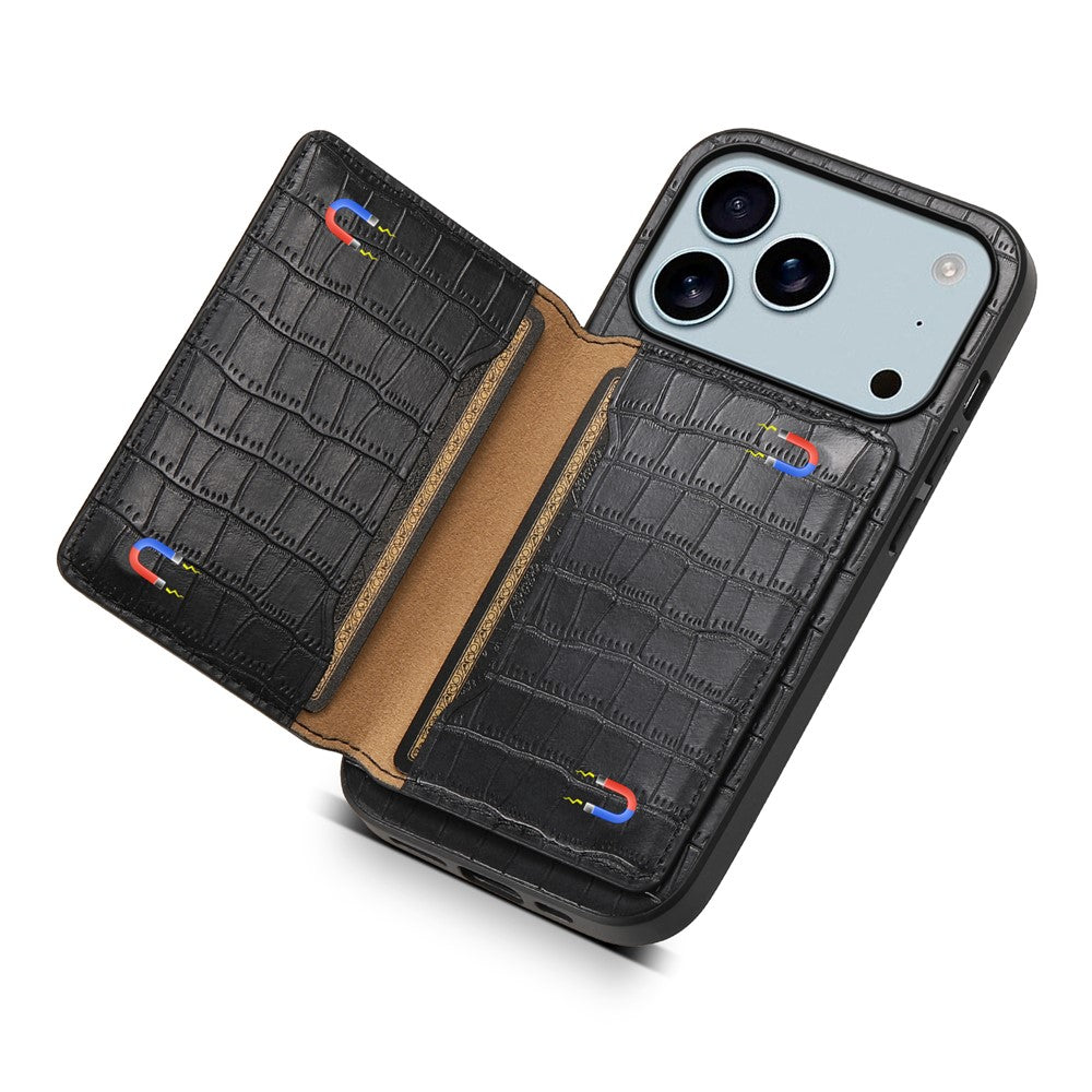 Krokodil-Leder Optik Hülle/Case mit Kartenfach und integriertem Ständer für iPhone 17 Pro, 17 Pro Max | ZITOCASES®