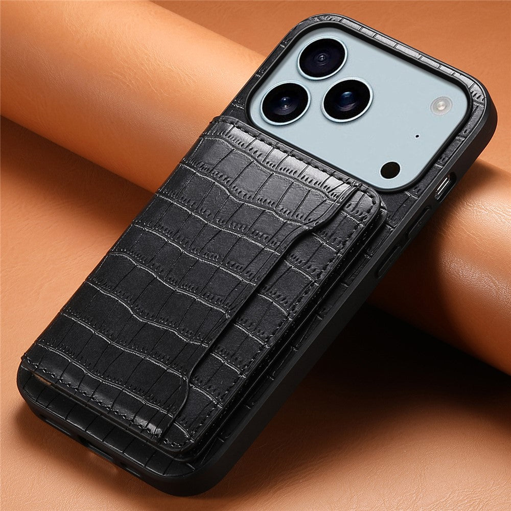 Krokodil-Leder Optik Hülle/Case mit Kartenfach und integriertem Ständer für iPhone 17 Pro, 17 Pro Max | ZITOCASES®