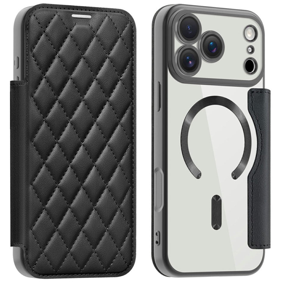 Karierte Kunstleder MagSafe/Magnet Klapp Hülle/Flip Case für iPhone 17 Pro, 17 Pro Max | ZITOCASES®